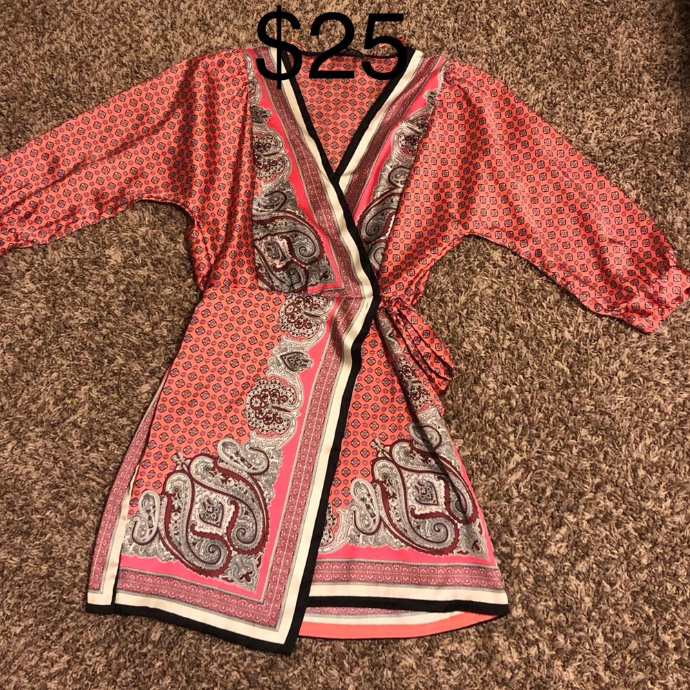 Satin Print Zara Wrap Dress